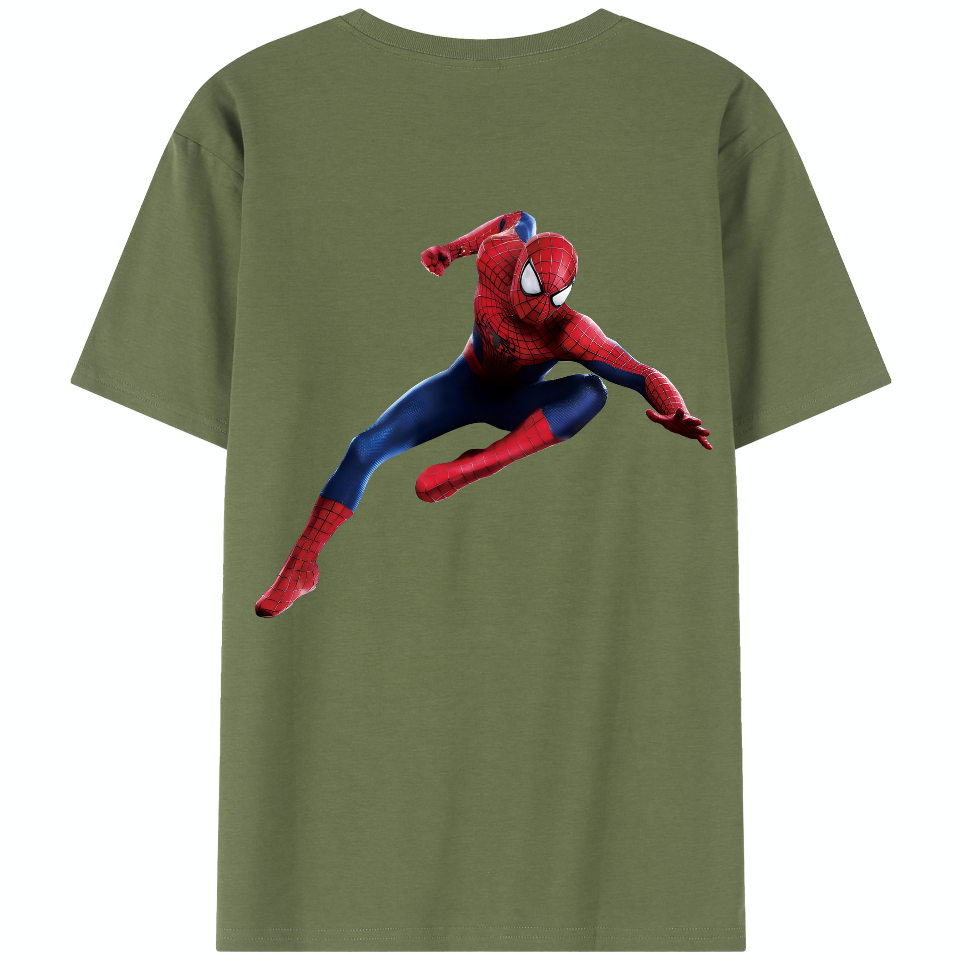（画像用） Spider Man スパイダーマン 綿100％半袖Tシャツ（背面プリント）